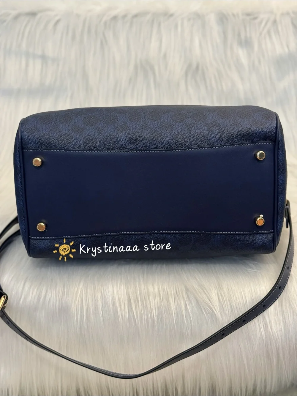 Coach Rowan Large Satchel Bag In Signature Canvas CEY74 Navy NWT